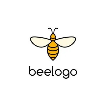 Bee icon vector honey logo illustration. Simple bee icon outline art bumble Stock Illustration