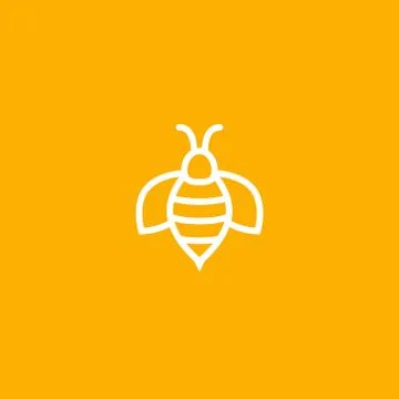 Bee icon vector honey logo illustration. Simple bee icon outline art bumble Stock Illustration