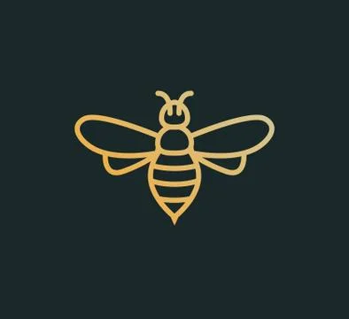 Bee icon vector honey logo illustration. Simple bee icon outline art bumble Stock Illustration