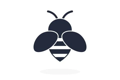 Bee icon. Vector illustration. Flat style element. Stock Illustration