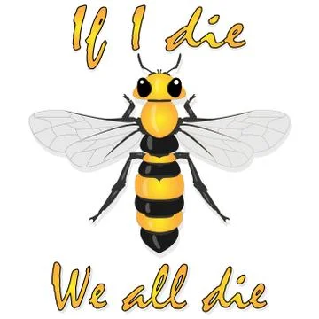 Bee illustration - vector text quotes and bee drawing. Lettering poster or t- Stock Illustration