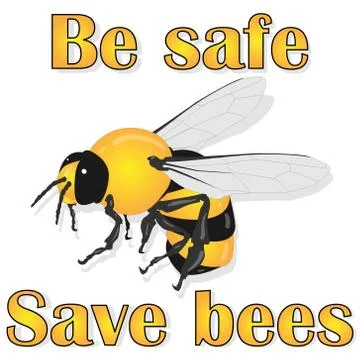 Bee illustration - vector text quotes and bee drawing. Lettering poster or t- Stock Illustration