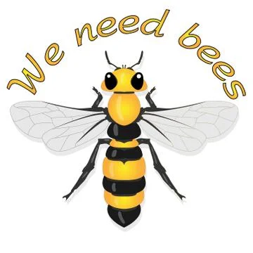 Bee illustration - vector text quotes and bee drawing. Lettering poster or t- Stock Illustration