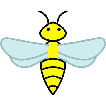 Bee Insect Filled Outline Icon Vector Stock Illustration