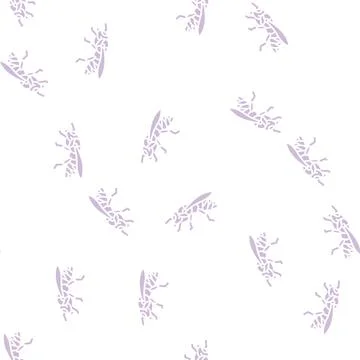 Bee insect glyph seamless pattern Stock Illustration