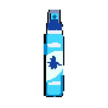 Bee insect repellent pixel art vector illustration Stock Illustration
