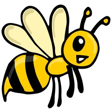 Bee insects with cute faces are flying Stock-Illustration