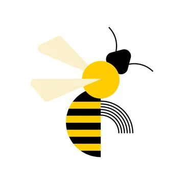 Bee isolated. insect honeybee in white background Illustrazione stock