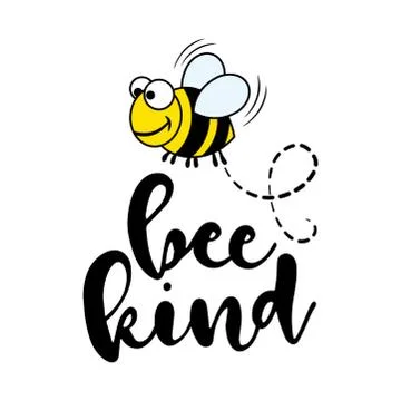 Bee kind - funny  vector saying. Stock Illustration