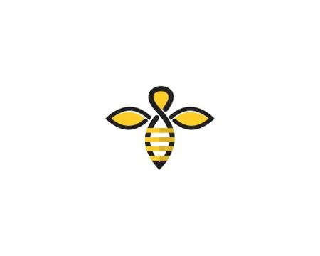 Bee logo and symbol vector templates Illustrazione stock