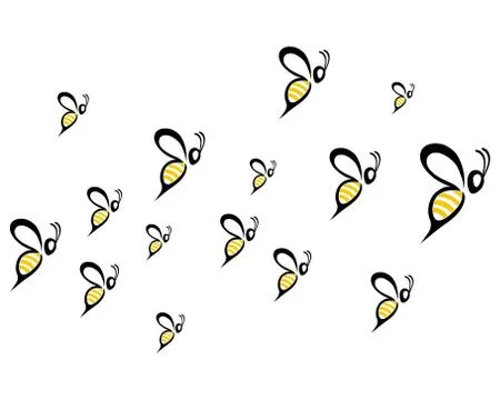 Bee logo and symbol vector templates Stock Illustration