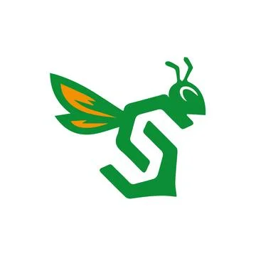 Bee logo design with pro vector Stock Illustration