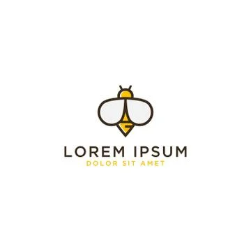 Bee logo design template Stock Illustration