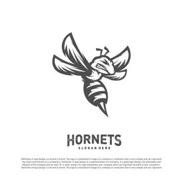 Bee logo design vector. Hornets logo template. Icon symbol Stock Illustration