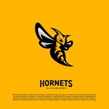 Bee logo design vector. Hornets logo template. Icon symbol Stock Illustration