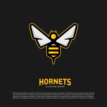 Bee logo design vector. Hornets logo template. Icon symbol Illustrazione stock