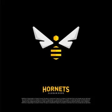 Bee logo design vector. Hornets logo template. Icon symbol Stock Illustration