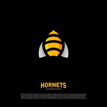 Bee logo design vector. Hornets logo template. Icon symbol Stock Illustration