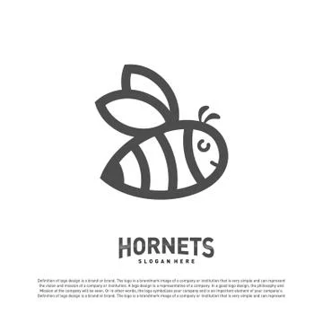 Bee logo design vector. Hornets logo template. Icon symbol Stock Illustration