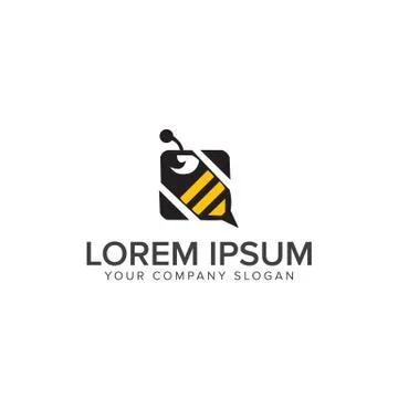 Bee Logo design vector template Stock Illustration