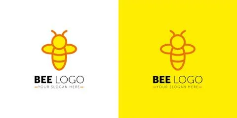 Bee Logo design vector template geometric style. Bug Logotype concept creative Illustrazione stock
