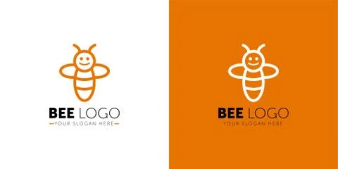 Bee Logo design vector template geometric style. Bug Logotype concept creative Stock Illustration