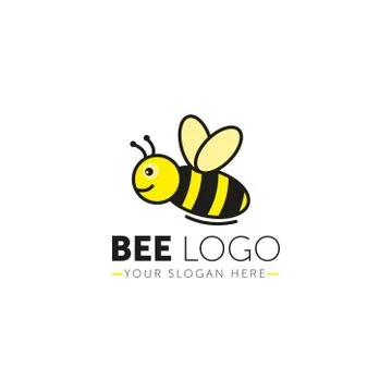 Bee Logo design vector template geometric style. Bug Logotype concept creative Stock Illustration