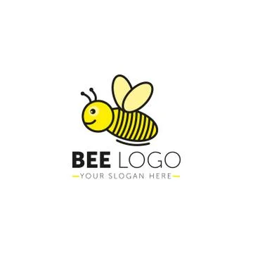 Bee Logo design vector template geometric style. Bug Logotype concept creative Stock-Illustration