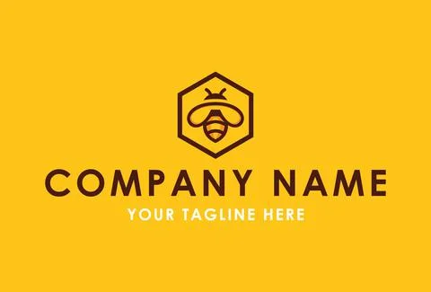 Bee Logo design vector template linear style. Outline icon.	 Stock Illustration