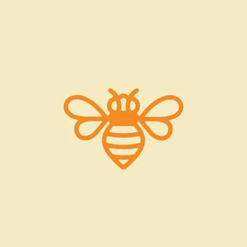 Bee Logo design vector template linear style. Vector Illustration. Stock Illustration