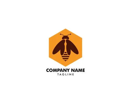 Bee Logo Design Vector Template Stock Illustration
