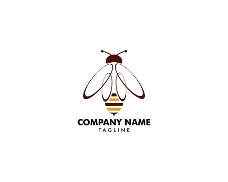 Bee Logo Design Vector Template Stock Illustration