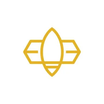 Bee logo e1 brand, symbol, design, graphic, minimalist.logo Stock Illustration