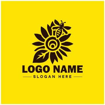 Bee logo honey Bee modern minimalist business logo icon editable vector Stock Illustration