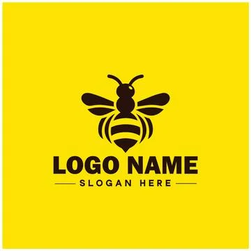 Bee logo honey Bee modern minimalist business logo icon editable vector Stock Illustration