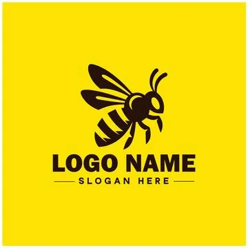 Bee logo honey Bee modern minimalist business logo icon editable vector Stock Illustration