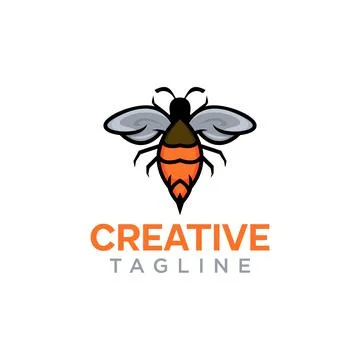Bee logo Illustrazione stock