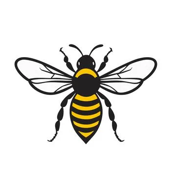 Bee logo isolated on white background. Vector illustration. Stock Illustration