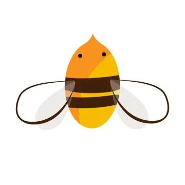 Bee logo or icon vector design. Doodle hand drawn bee. Cute print Stock Illustration