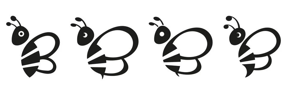 Bee logo set. Stock Illustration