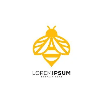 Bee logo vector animal design Stock Illustration