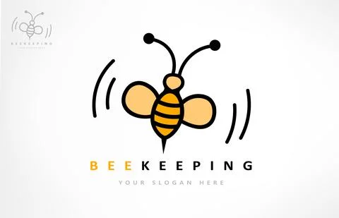 Bee logo vector. Beekeeping design. Insect illustration. Stock Illustration