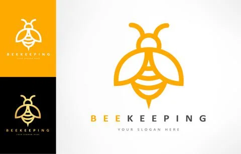 Bee logo vector. Beekeeping design. Insect illustration. Stock Illustration
