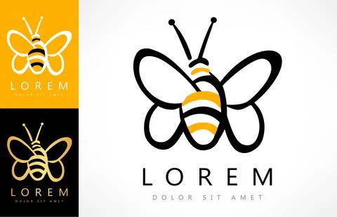 Bee logo vector. Beekeeping design. Insect illustration. Stock Illustration