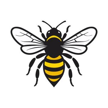 Bee logo. Vector illustration of honeybee isolated on white background. Stock Illustration