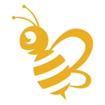 Bee logo yellow colour with a white background Stock Illustration