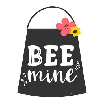 Bee mine hand drawn quote. Vector illustration. Stock-Illustration