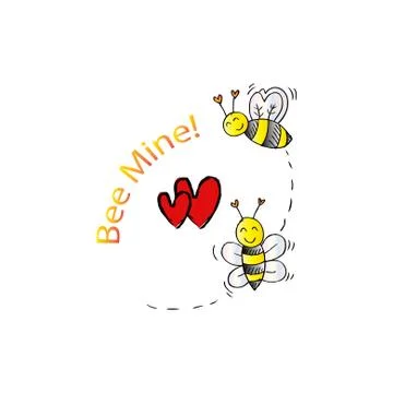 Bee Mine Valentine Stock Illustration