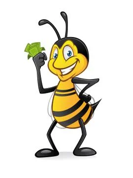 Bee with money Stock Illustration