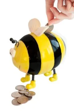 Bee moneybox Stock Photos